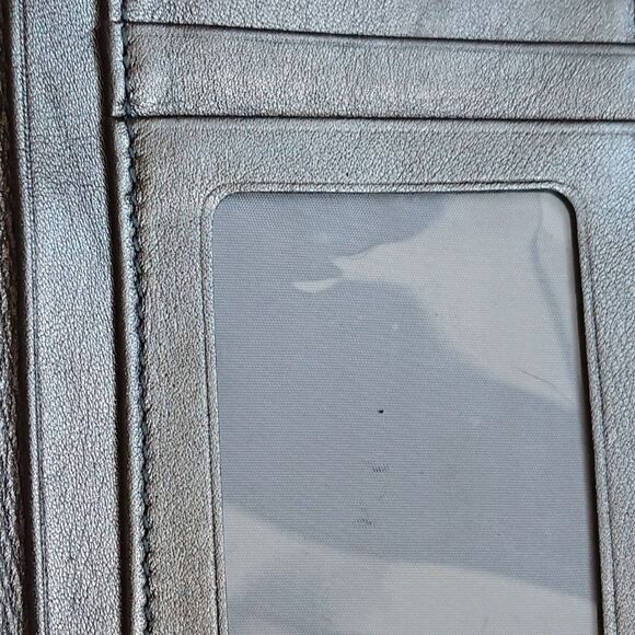 Coach Madison gray op art signature jacquard fabric and Leather Trifold Wallet - Picture 6 of 12